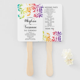 Leque Arco-íris cores rolando folha lésbica programa mão