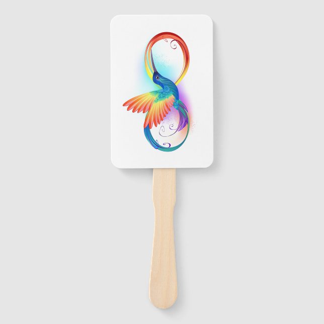 Leque Arco-íris Hummingbird com símbolo Infinito (Frente)