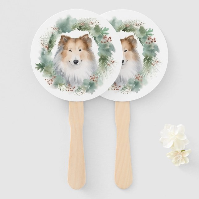 Leque Aro Collie Natalino Pupila Festiva  (Frente e Verso)
