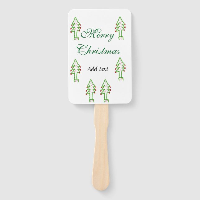 Leque Árvore de Natal verde cereja vermelha alegria Nata (Frente)