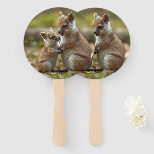 Leque As Lições De Vida Da Mamãe E Do Bebê Quokka,