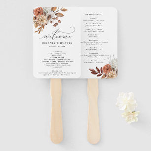 Leque Autum Rustic Floral, Programa de Casamento outono