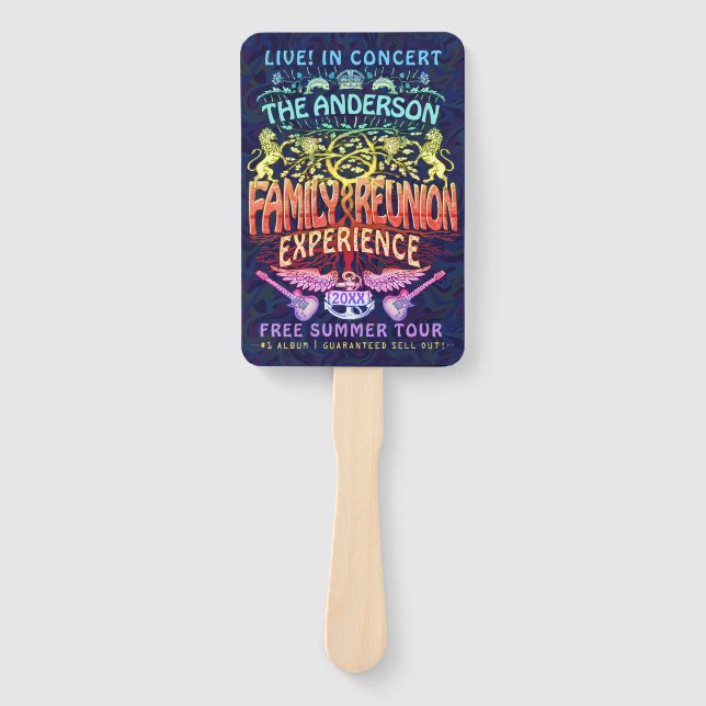 Leque Banda de Reunião da Família Retro 70s Concert Logo (Frente)