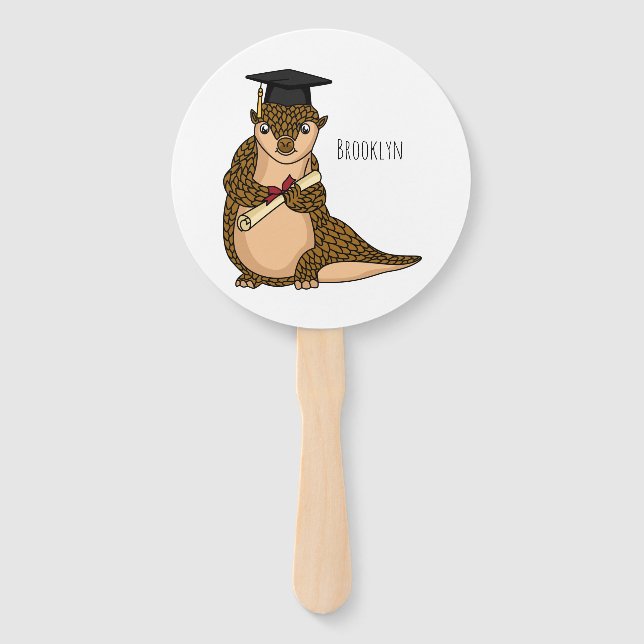 Leque Banda desenhada para graduação de pangolina (Frente)