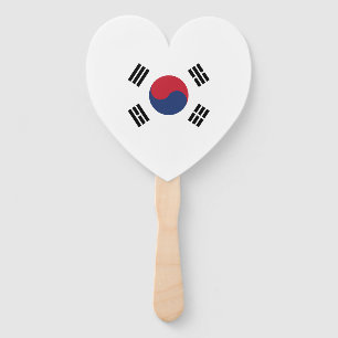 Leque Bandeira da Coreia do Sul Coração