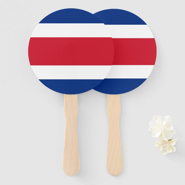 Leque bandeira da Costa Rica (Frente e Verso)