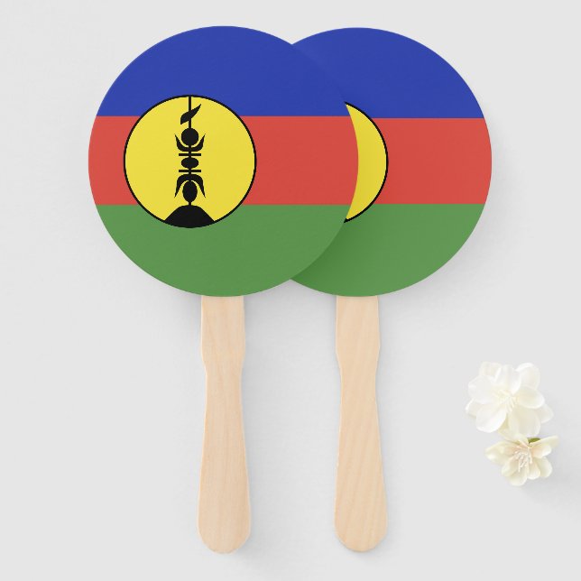 Leque Bandeira da Nova Caledónia (Frente e Verso)