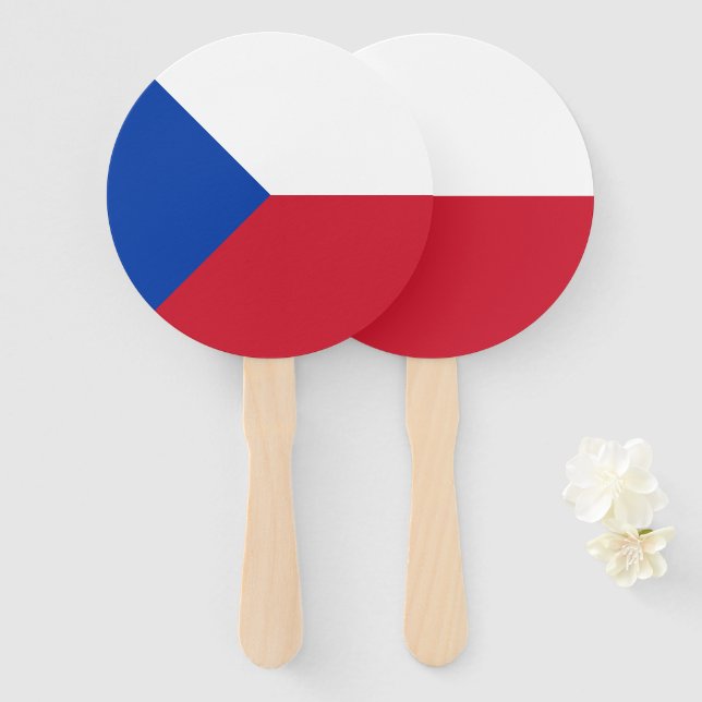 Leque Bandeira da República Checa (Frente e Verso)