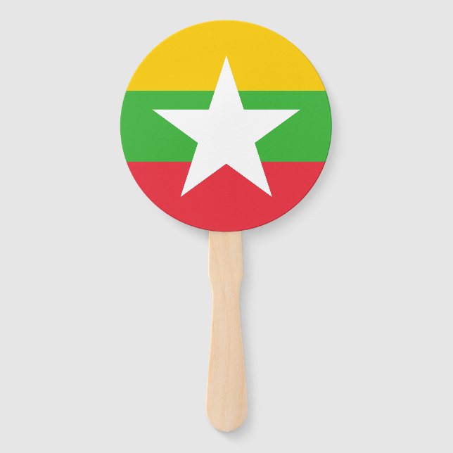 Leque Bandeira de Myanmar (Frente)