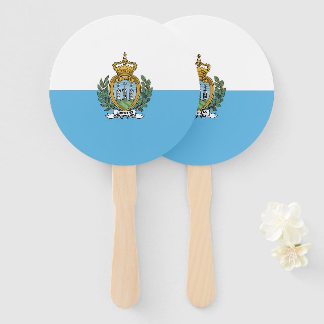 Leque Bandeira de São Marino (Frente e Verso)