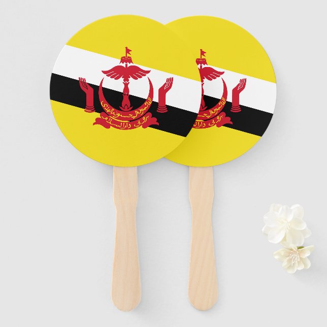 Leque Bandeira do Brunei (Frente e Verso)