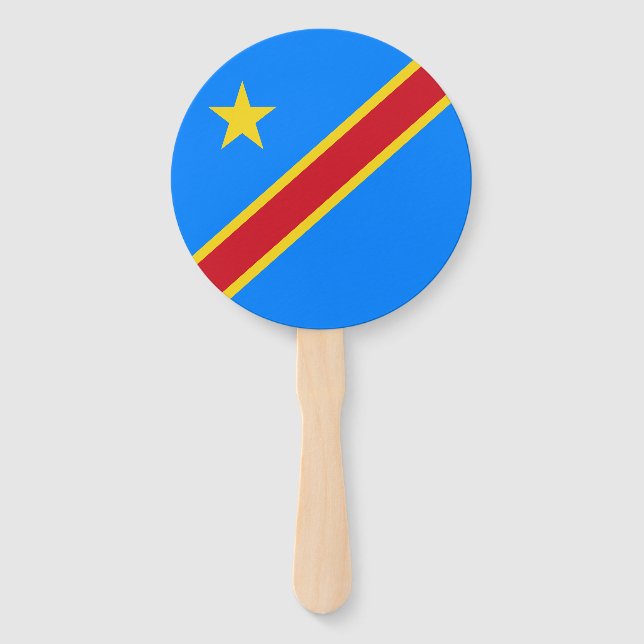 Leque Bandeira do Congo Quinxassa (Frente)