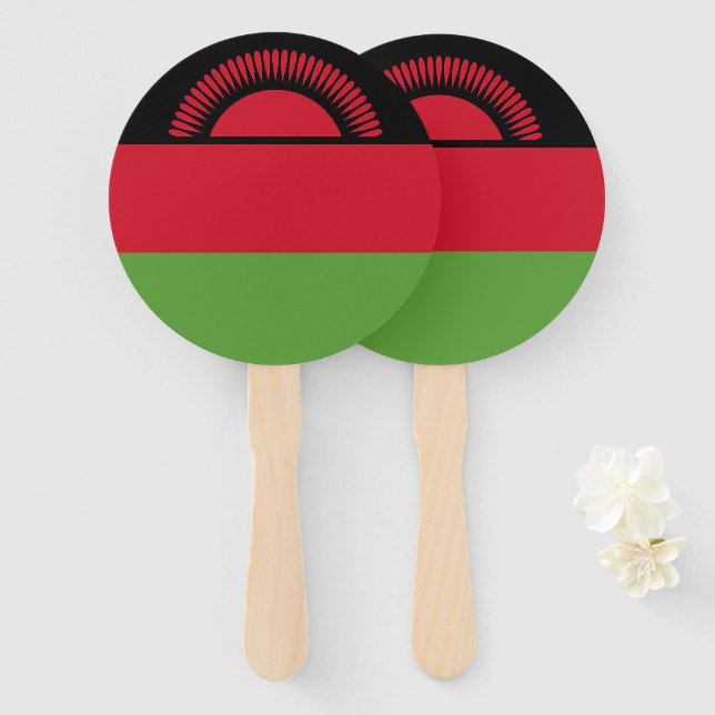 Leque Bandeira do Malawi (Frente e Verso)