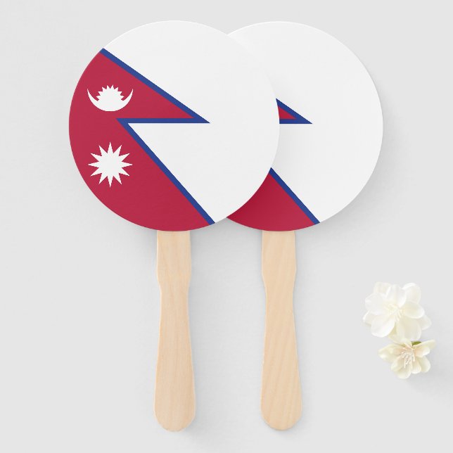 Leque Bandeira do Nepal (Frente e Verso)