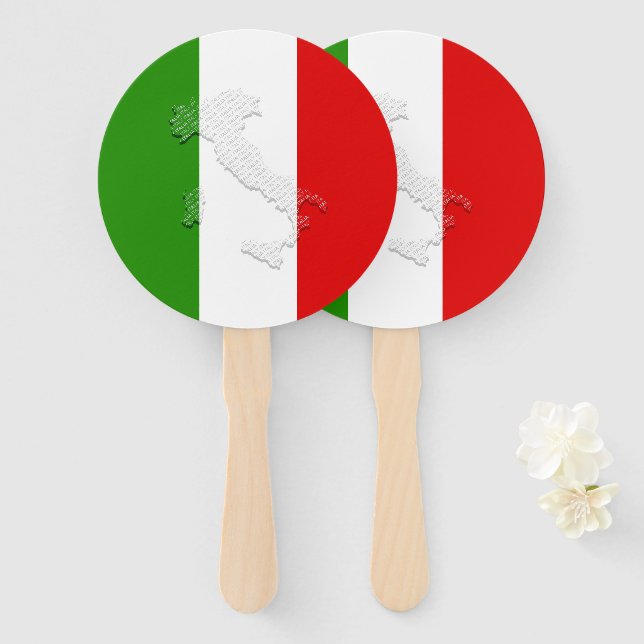 Leque Bandeira italiana (Frente e Verso)