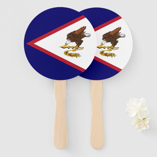 Leque bandeira Samoa Americana (Frente e Verso)