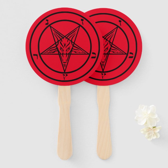 Leque Baphomet Pentagram Satanic (Frente e Verso)