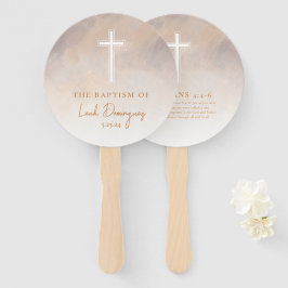 Leque Baptism Aquarela Pastel Purple Neutros Ventiladore