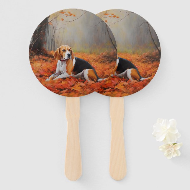 Leque Beagle no outono deixa cair inspiração (Frente e Verso)