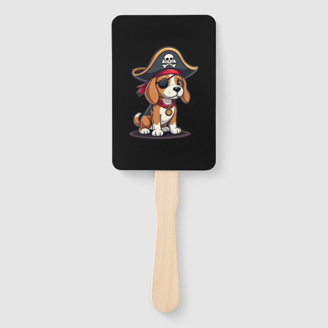 Leque Beagle Pirate Costume Jolly Roger Flag Skull Cross (Frente)
