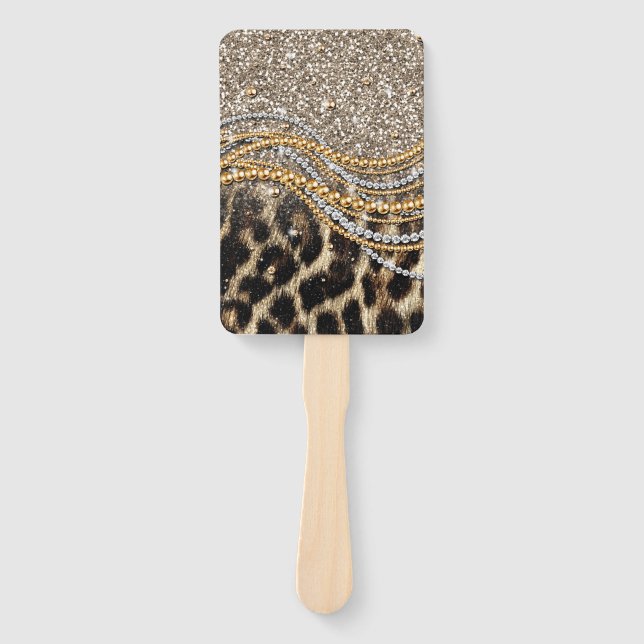 Leque Beautiful Trendy Leopard Faux Animal Print (Frente)