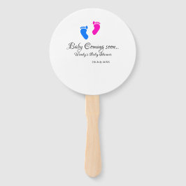 Leque Bebê chegando em breve chá de fraldas de pés cor-d