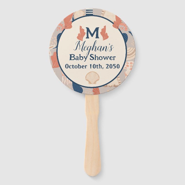 Leque Bebê no Chá de fraldas náutico Conselho (Frente)