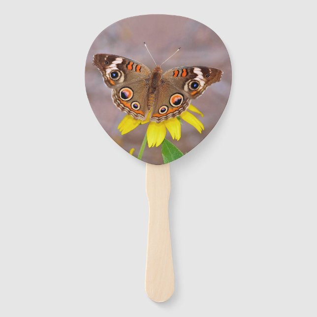 Leque Bela borboleta na Flor Amarela (Frente)