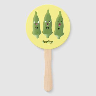 Leque Bela caricatura de okra