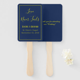 Leque Belo Casamento Azul e Amarelo