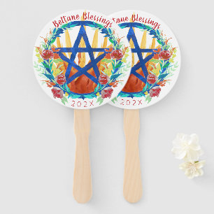 Leque Beltane Fire Summer Flower Pentátopo Wicca Sabbat