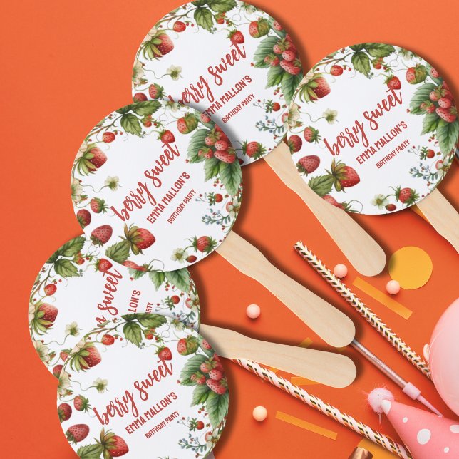 Leque Berry de primeiro aniversario de morango Primeiro (Criador carregado)