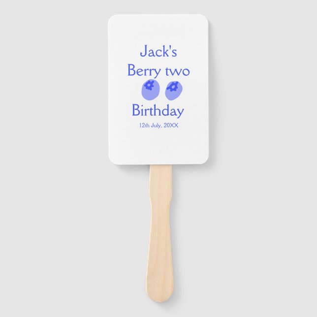 Leque Berry two birthday blue berry add name date kids r (Frente)