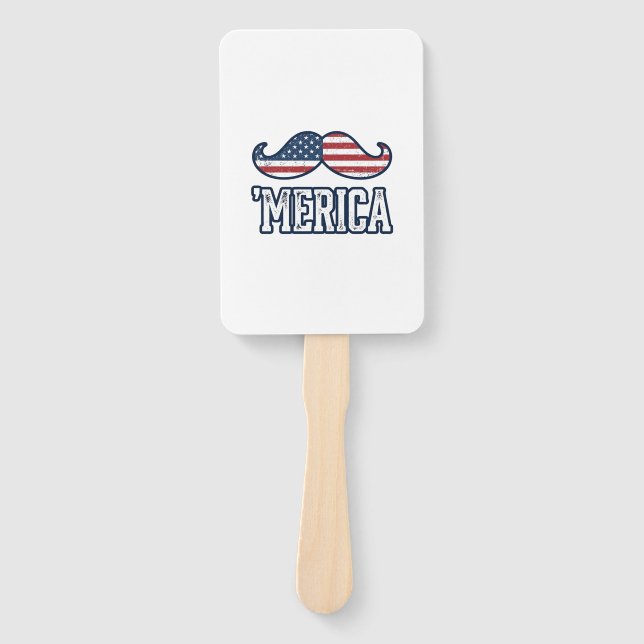 Leque Bigode Patriótico Americano Angustiado Desenho Vet (Frente)