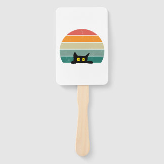 Leque Black Cat Peeking Sunset Vintage 4