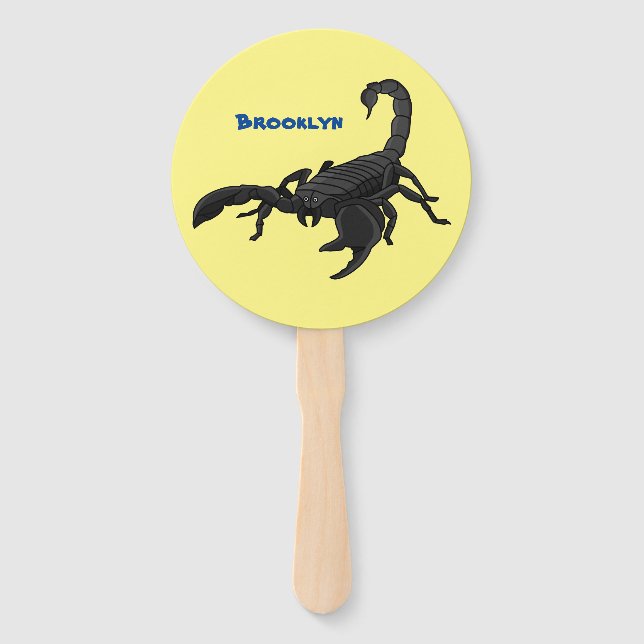 Leque Black hungry scorpion cartoon illustration (Frente)