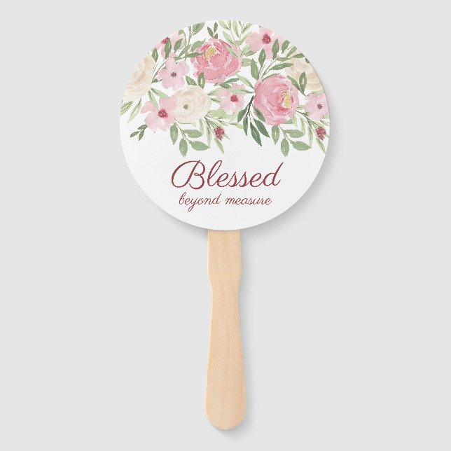Leque Blessed Beyond Measure Pink Floral  (Frente)