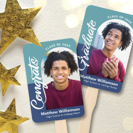 Leque Blue Congrats Formando 2 Fotografias Arch Script N