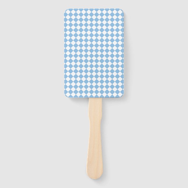 Leque Blue White Checker Diamond Pattern (Frente)