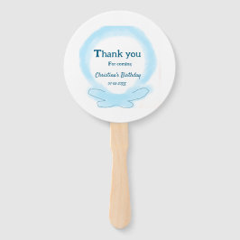 Leque Blue wreath floral watercolor thank you for coming