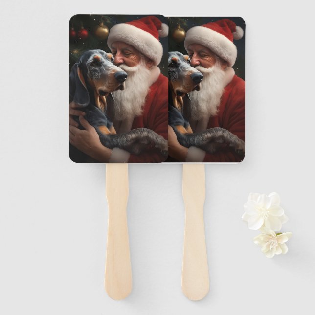 Leque Bluetick Coonhound com Natal (Frente e Verso)