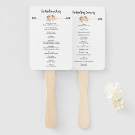 Leque Bohemian Watercolor Flowers Boho Wedding Program