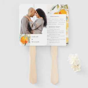 Leque Boho Abstrato Orange Garden Weding Program