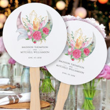 Boho Moon Crystals Penas Flores Rosa Casamento