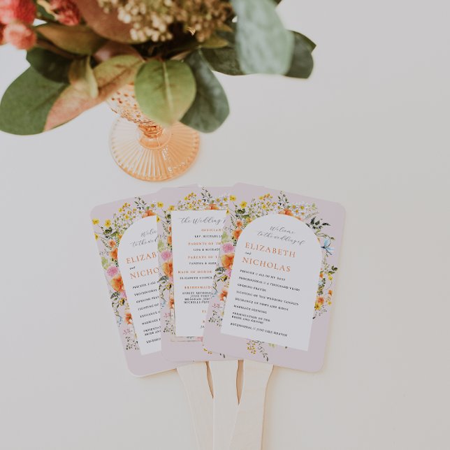 Leque Boho Outono Flor Silvestre | Programa de Casamento (Criador carregado)