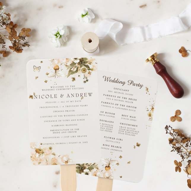 Leque Boho Outono Flor Silvestre | Programa de Casamento (Criador carregado)