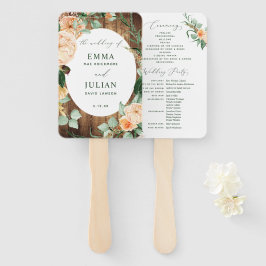 Leque Boho Rustic Barn Wood Weding Program