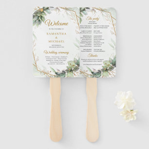 Leque Boho Simple primavera verde e casamento com moldur