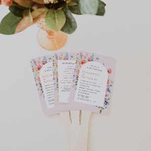 Leque Boho Wildflower Programa de Casamento Floral