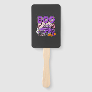 Leque Boo Halloween Caminhão Roxo Fantasma e Abóboras De